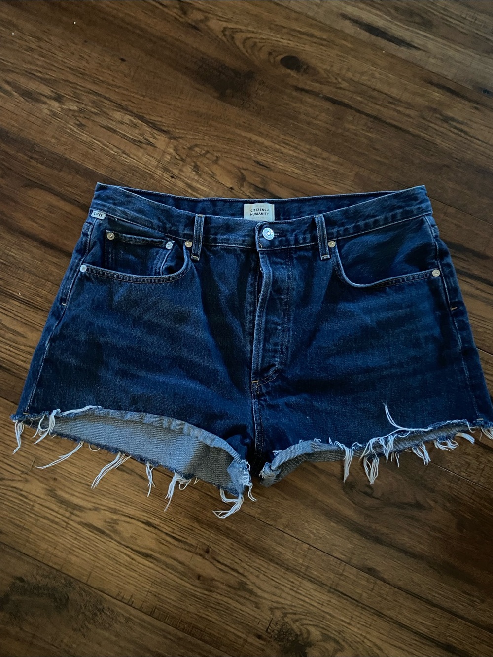 Citizens of Humanity Marlow Vintage Denim Cut Off Shorts Size 32 Button Fly